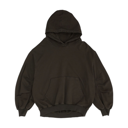 Brown Solid Hoodie Pullover