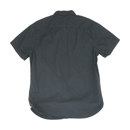 Black Polka Dot Short Sleeve Button Down