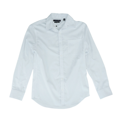 White Solid Long Sleeve Button Down
