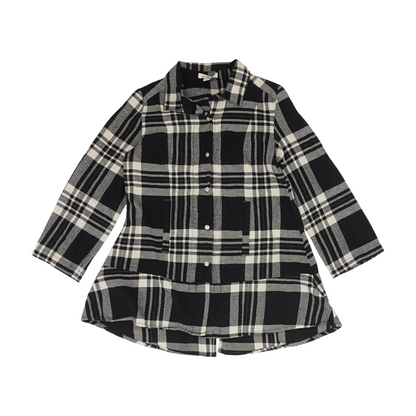 Black Plaid Flannel Button Down