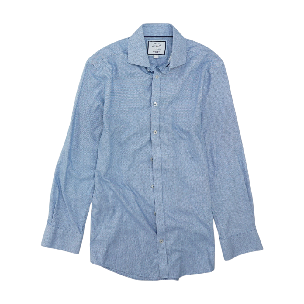 Blue Print Long Sleeve Button Down