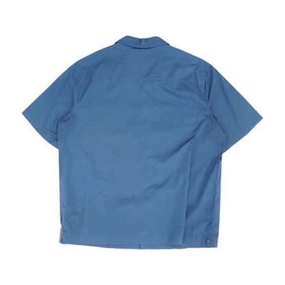 Navy Tall Solid Short Sleeve Button Down