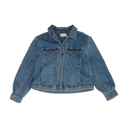 Blue Solid Denim Jacket