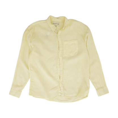 Yellow Solid Long Sleeve Button Down