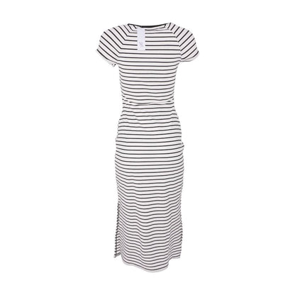 White Striped Midi Dress