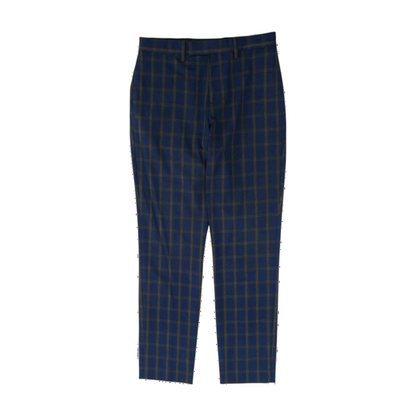 Navy Plaid Regular Pants