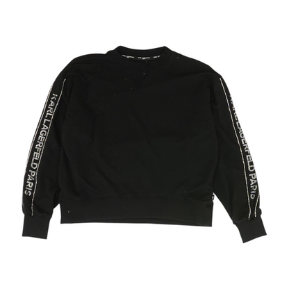 Black Solid Sweatshirt Pullover