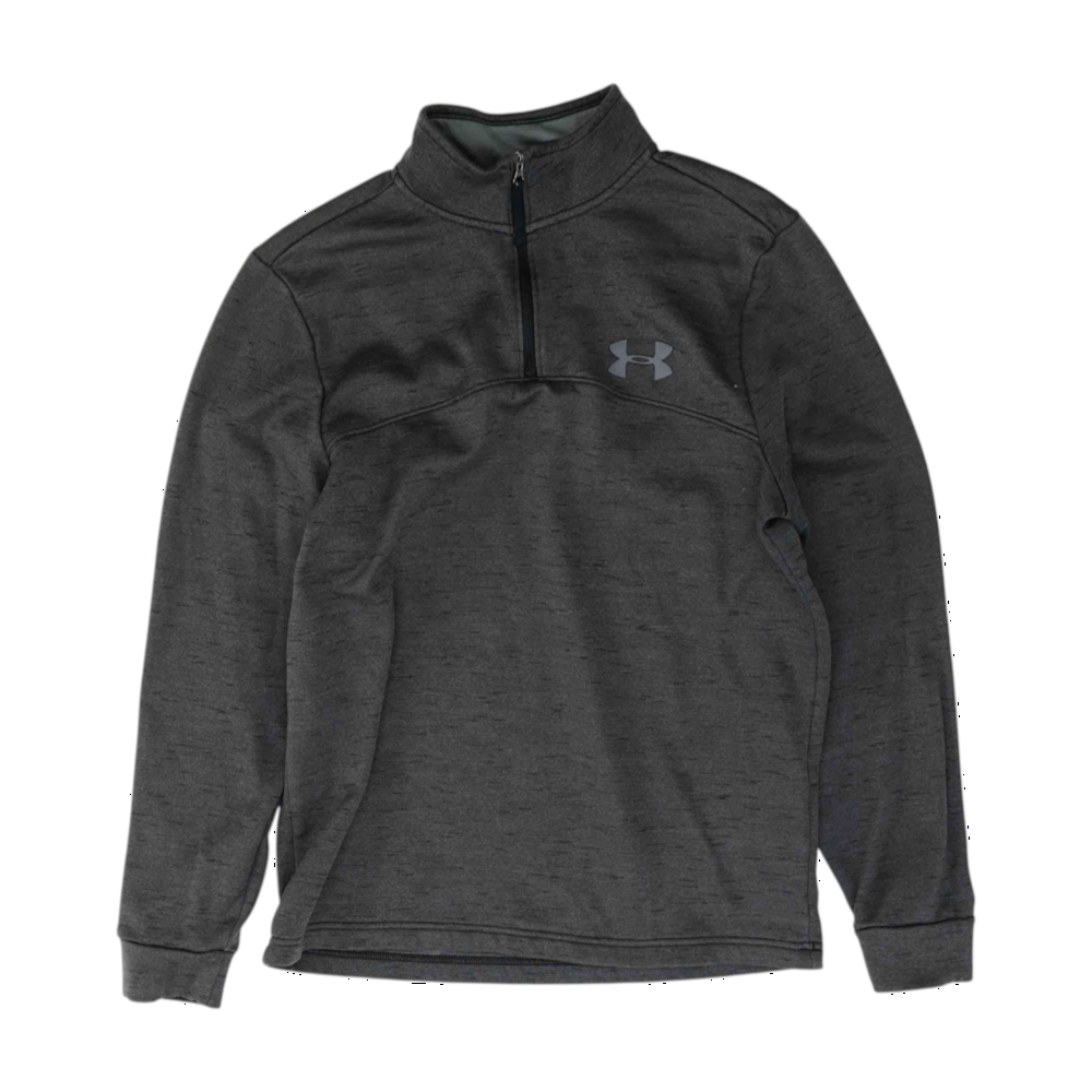Gray Solid 1/4 Zip Pullover
