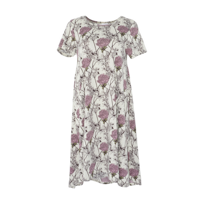 Purple Floral Midi Dress