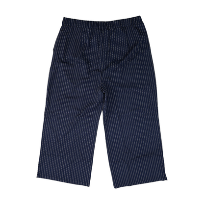 Navy Striped Wide Leg Pants
