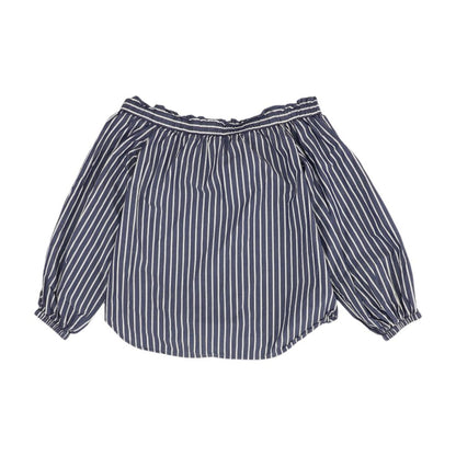 Blue Striped Long Sleeve Blouse
