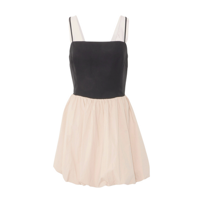 Beige Color Block Mini Dress