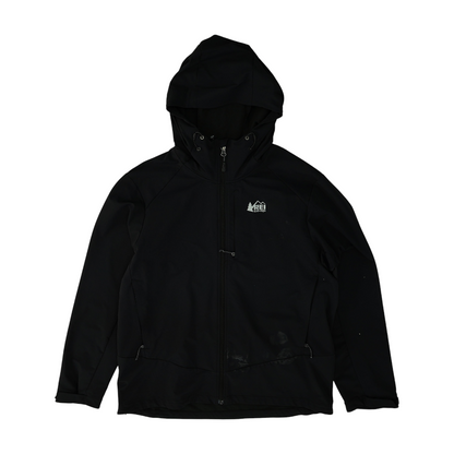 Black Solid Rain Jacket