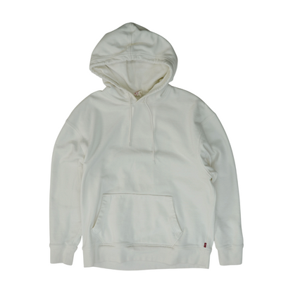 White Solid Hoodie Pullover