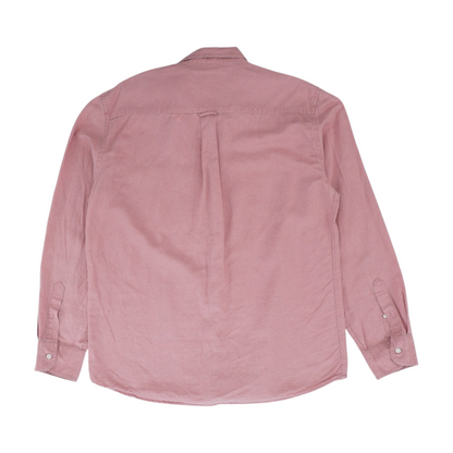 Red Solid Long Sleeve Button Down
