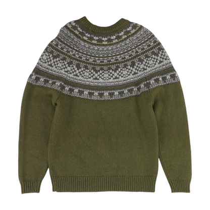 Olive Print Pullover Sweater