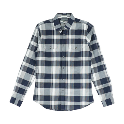 Navy Check Long Sleeve Button Down