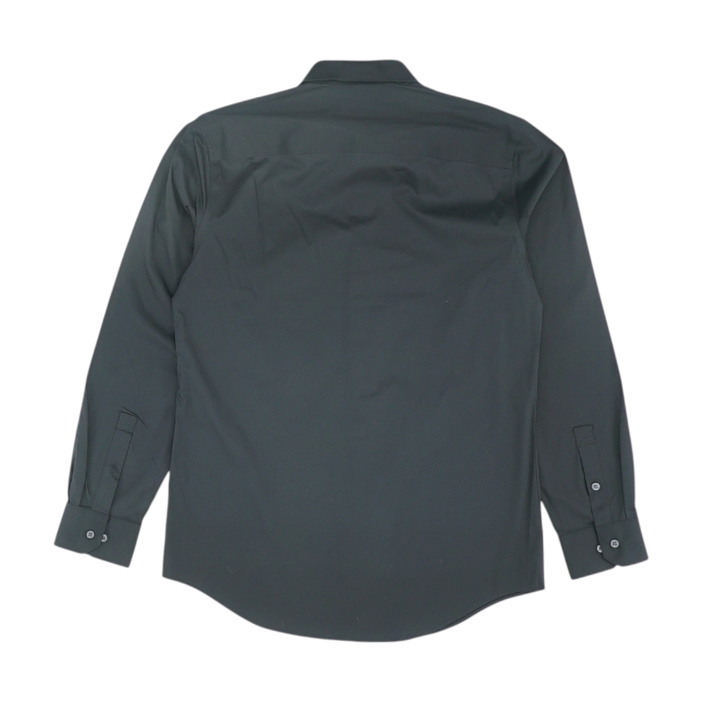 Black Solid Long Sleeve Button Down