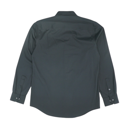 Black Solid Long Sleeve Button Down