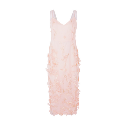 Pink Floral Midi Dress