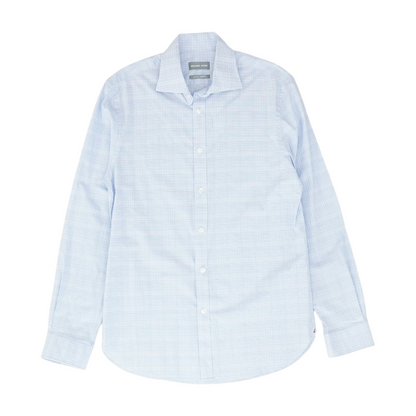 White Plaid Long Sleeve Button Down