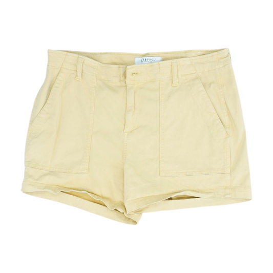 Gold Solid Denim Shorts