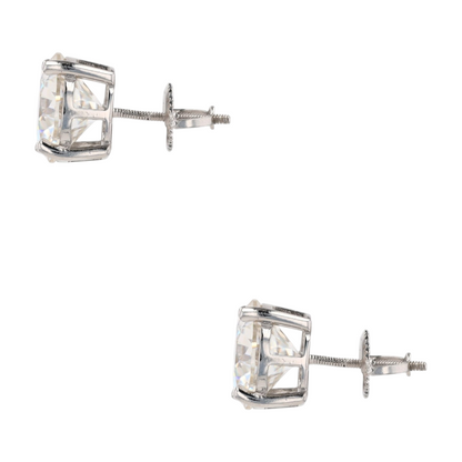8 ctw Sterling Silver Moissanite Stud Earrings