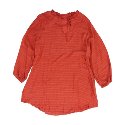 Red Solid Long Sleeve Blouse