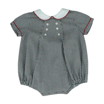 Black Check Short Sleeve One-Piece