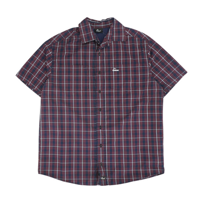 Red Plaid Short Sleeve Button Down