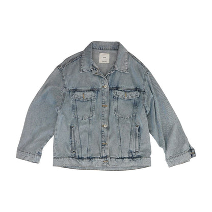 Blue Solid Denim Jacket