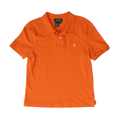 Orange Solid Short Sleeve Polo