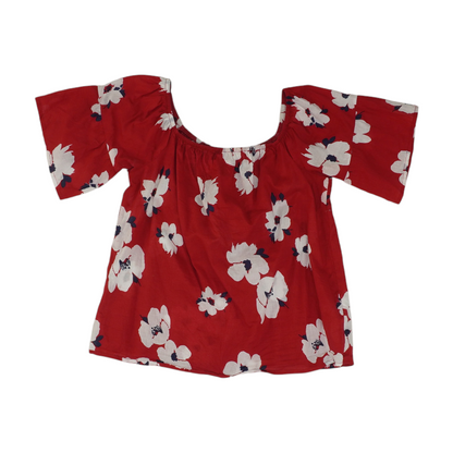 Red Floral Blouse