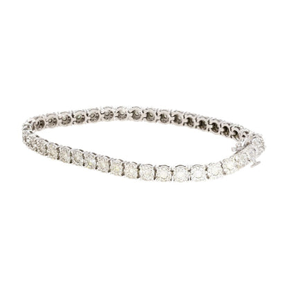 1.50 ct 10K White Gold Diamond Pave Link Tennis Bracelet