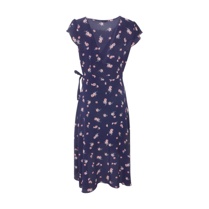 Navy Floral Midi Dress