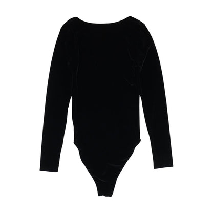 Black Solid Long Sleeve Blouse