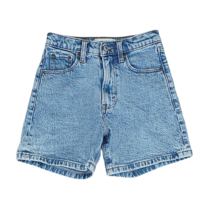 Blue Solid Denim Shorts