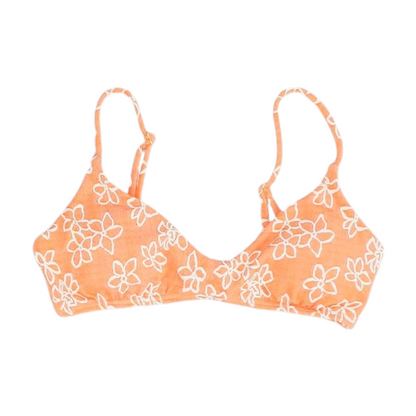 Orange Floral Swim Top
