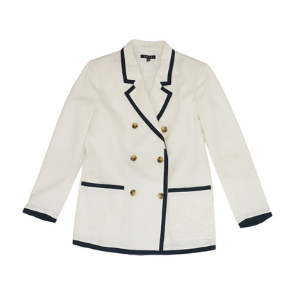 White Solid Blazer