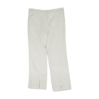White Solid Pants