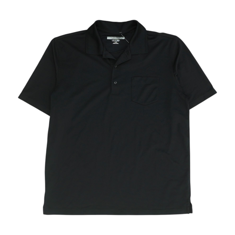 Black Solid Short Sleeve Polo