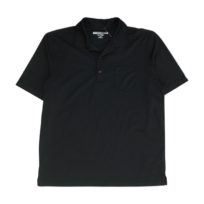 Black Solid Short Sleeve Polo