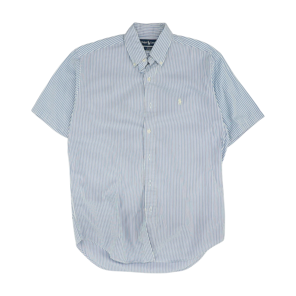 Blue Striped Short Sleeve Button Down