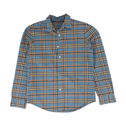 Blue Plaid Long Sleeve Button Down