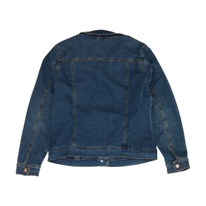 Blue Solid Denim Jacket