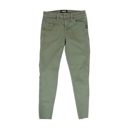 Green Solid Low Rise Skinny Leg Jeans