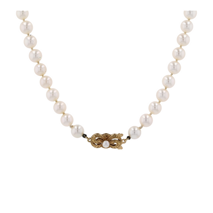 18K Yellow Gold Culturerd Pearl Beaded Necklace