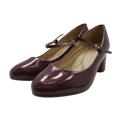 Burgundy Block Heels