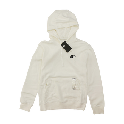White Solid Hoodie Pullover