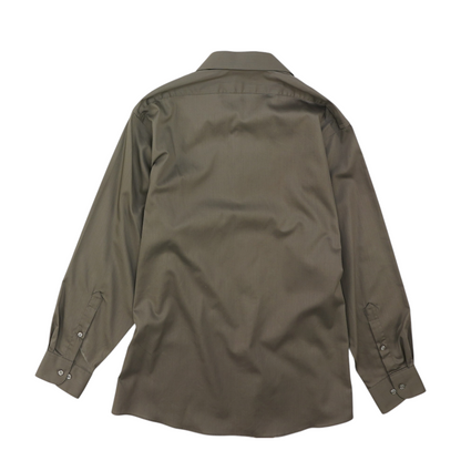 Gray Solid Long Sleeve Button Down